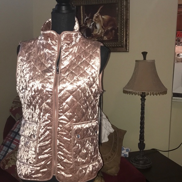 Jackets & Blazers - #1 🛍 👀Velvety soft pink Quilted vest, 2 pockets!